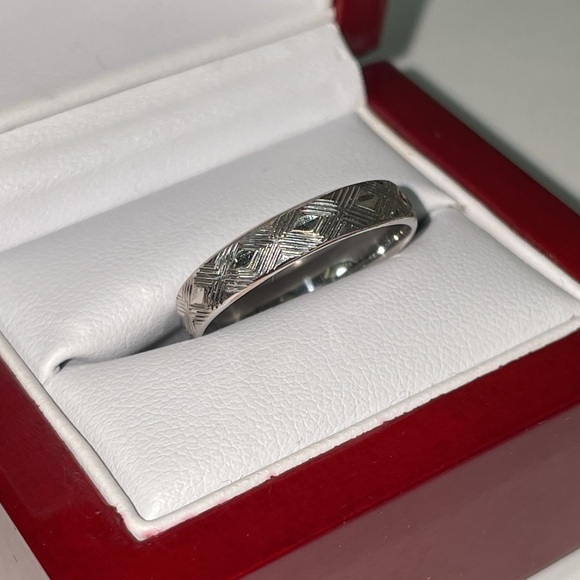 Solid 14K White Gold Stackable Band Ring - Picture 7 of 12